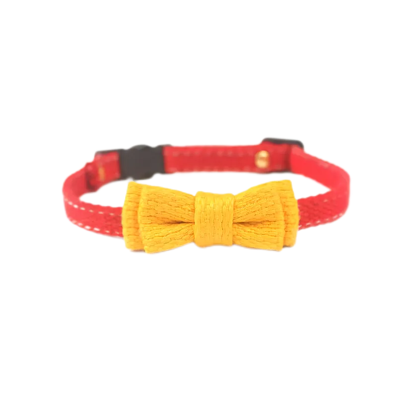 Colorful Canvas Cat Collar Bowtie