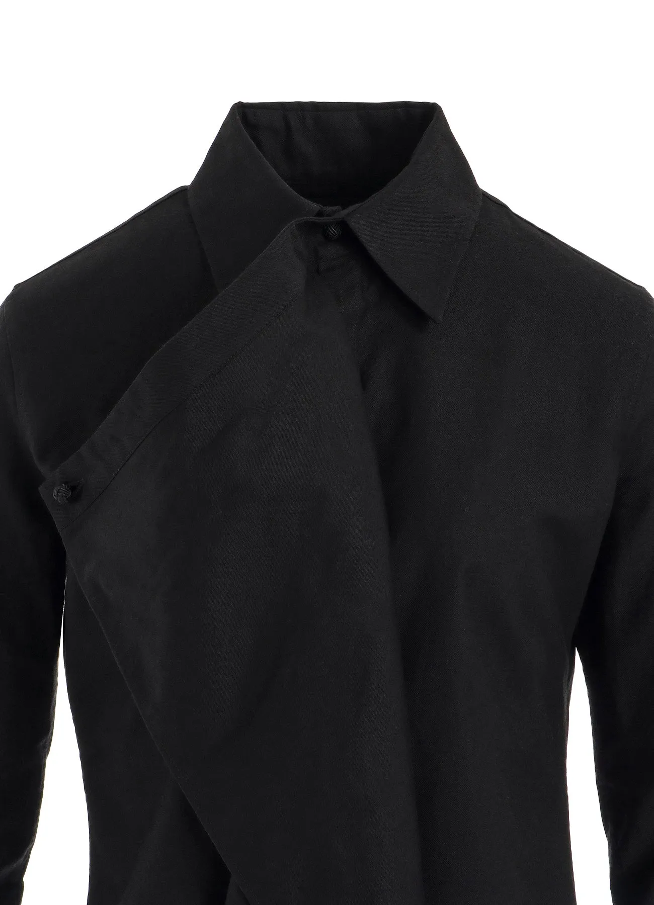 COTTON TWILL DRAPE BLOUSE