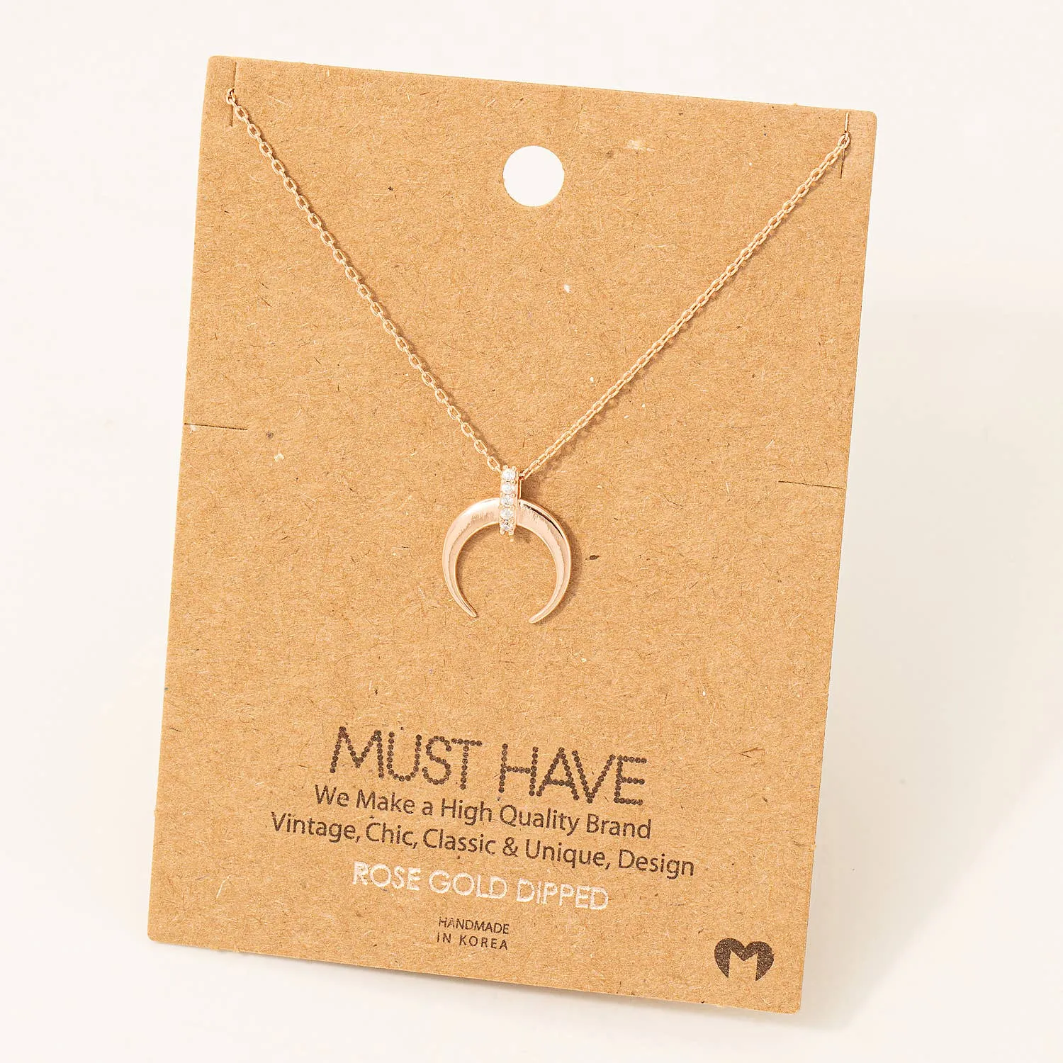 Dainty Horn Pendant Necklace