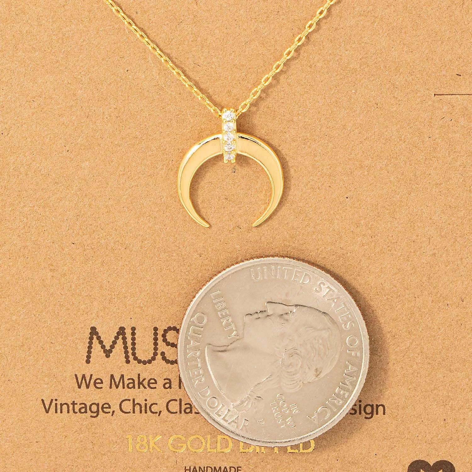 Dainty Horn Pendant Necklace