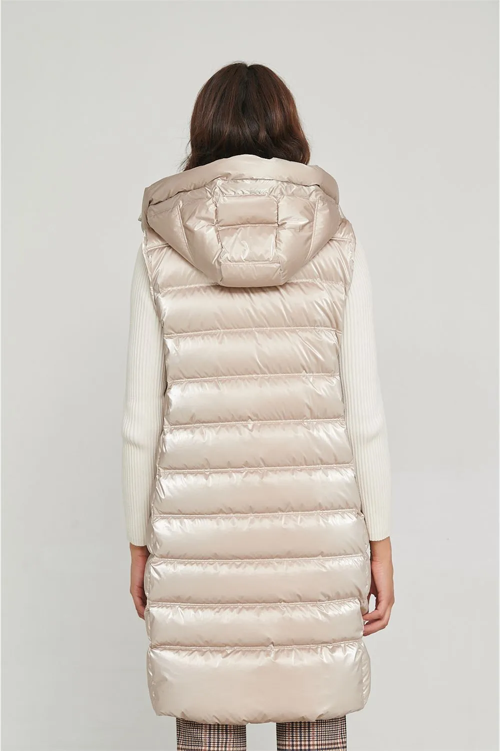 DAKOTA WOMAN LONG VEST CHAMPAGNE