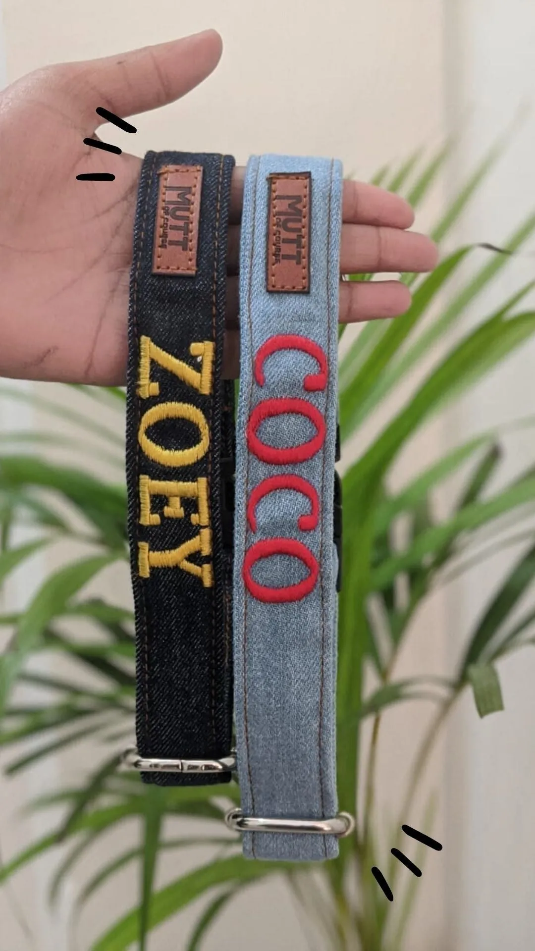 Dark Blue Denim Collar   Leash Set