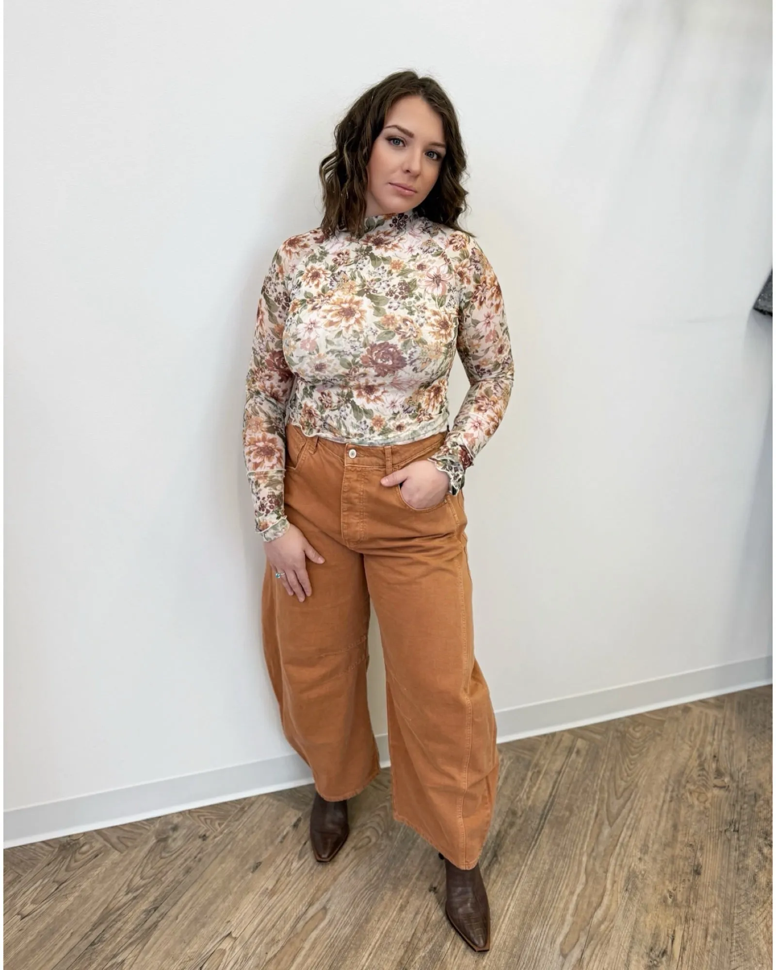 Delene Floral Mesh Layering Top
