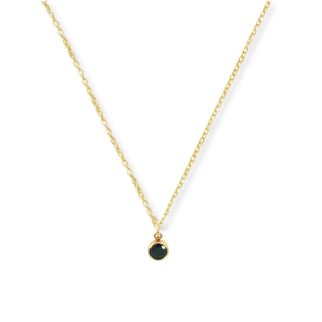 Delicate Black Stone Necklace