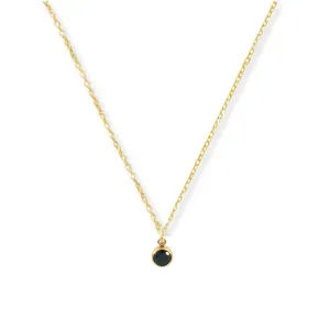 Delicate Black Stone Necklace