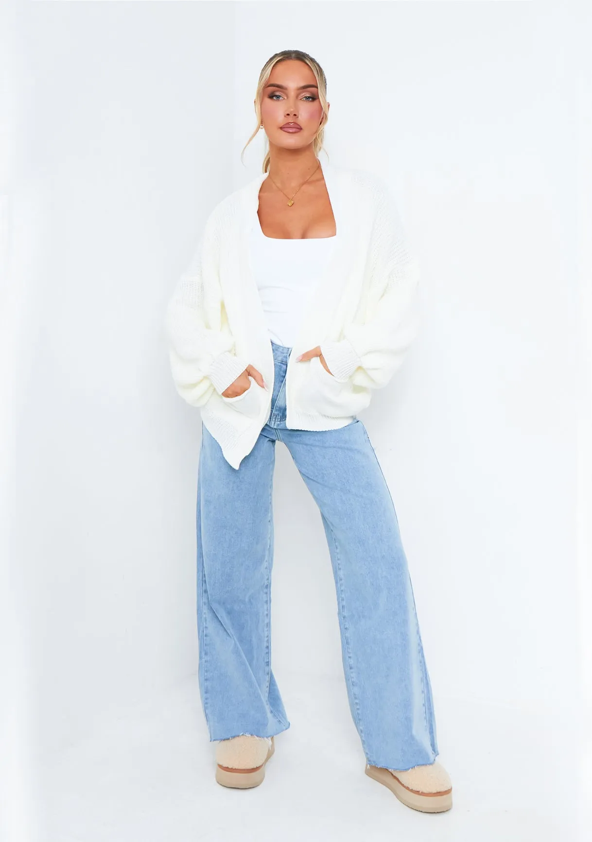 Devyn Cream Balloon Sleeve Cardigan