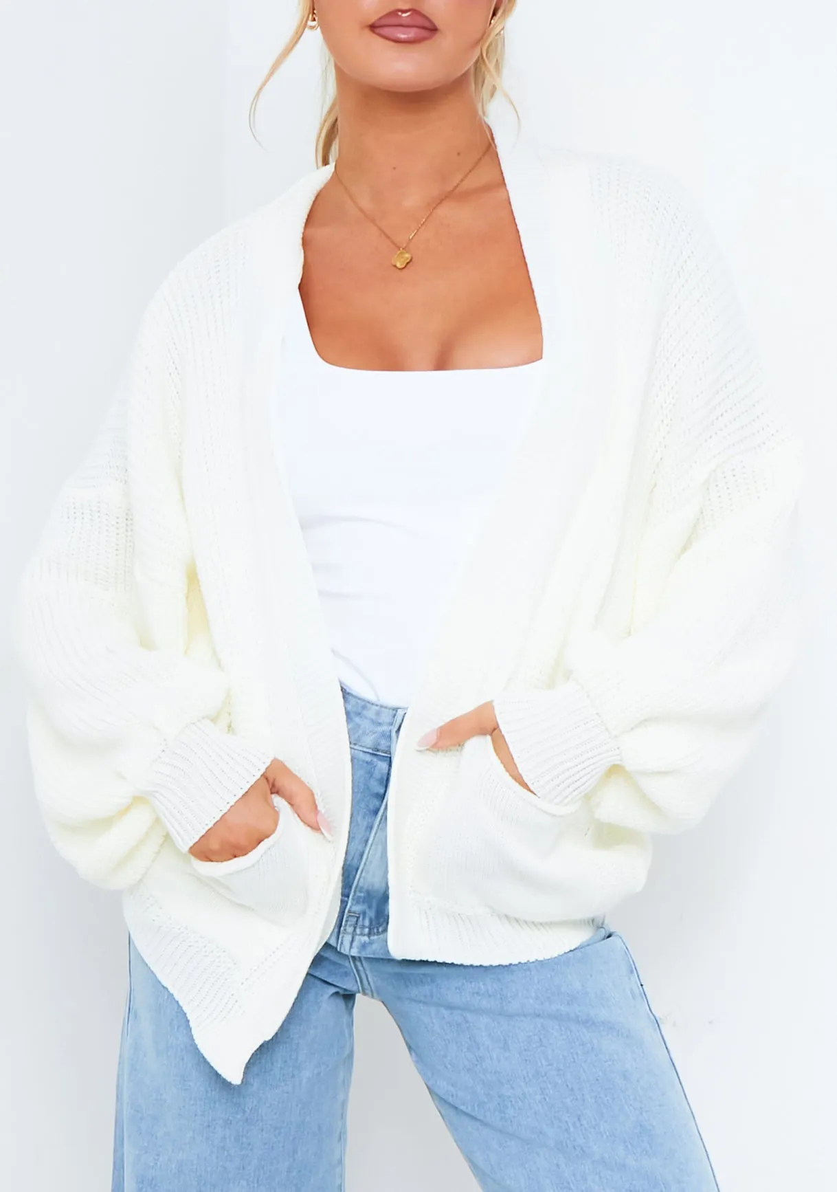 Devyn Cream Balloon Sleeve Cardigan