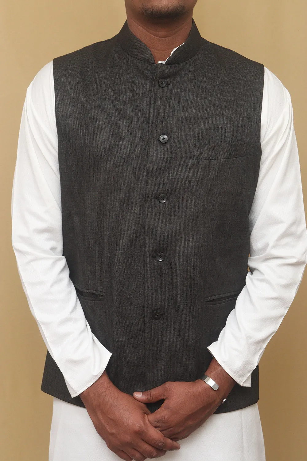 Elegant Black Cotton Nehru Jacket: Classic Style for Every Occasion