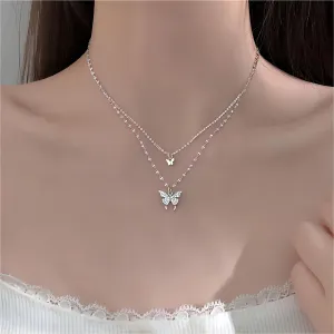 Elegant Layering Butterfly Necklace