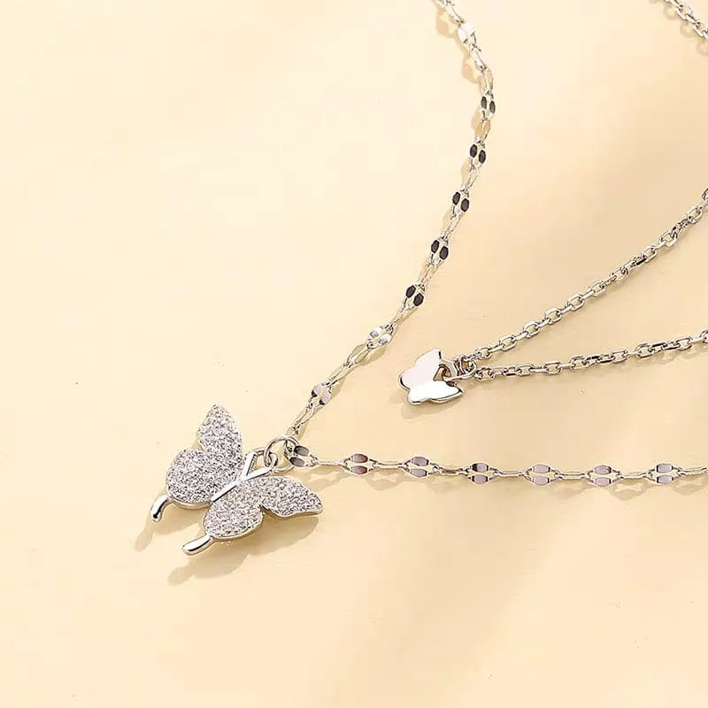Elegant Layering Butterfly Necklace