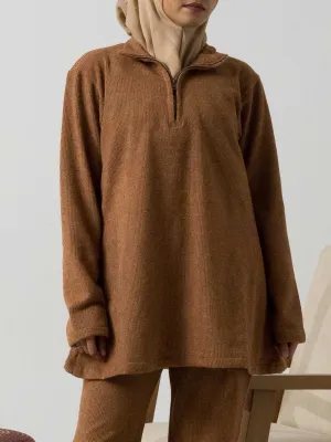 Essential Highneck Pullover - Brown