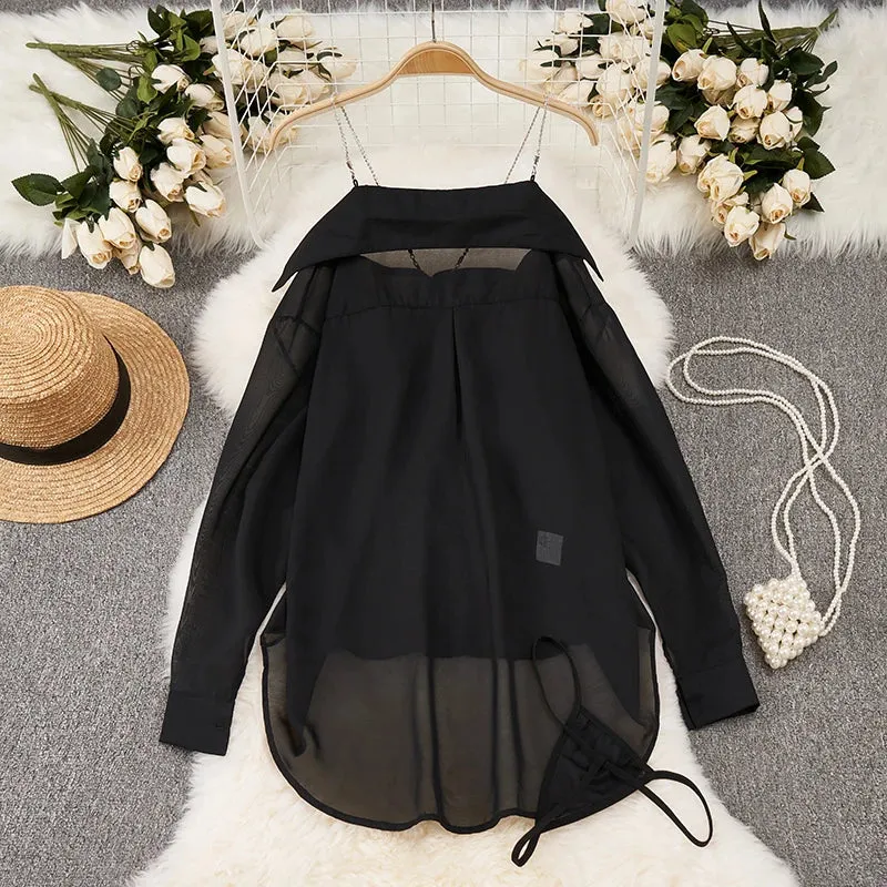 Fiona - Elegant Long Sleeve Shirt Dress for Women