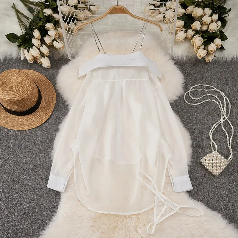 Fiona - Elegant Long Sleeve Shirt Dress for Women
