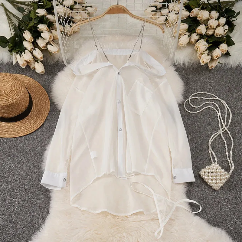 Fiona - Elegant Long Sleeve Shirt Dress for Women