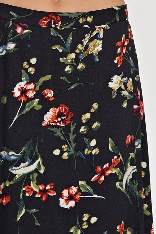 Floral Printed Wrap Maxi Skirt