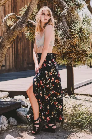 Floral Printed Wrap Maxi Skirt