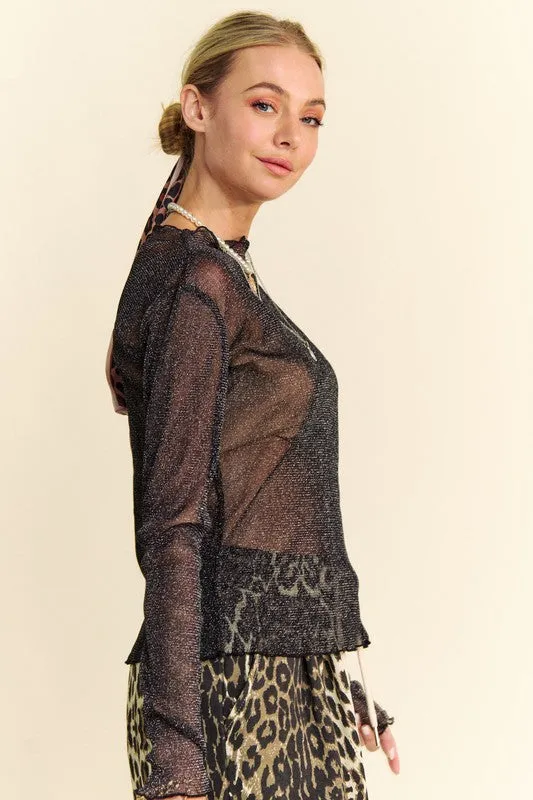 Glitter Mesh Layering Top