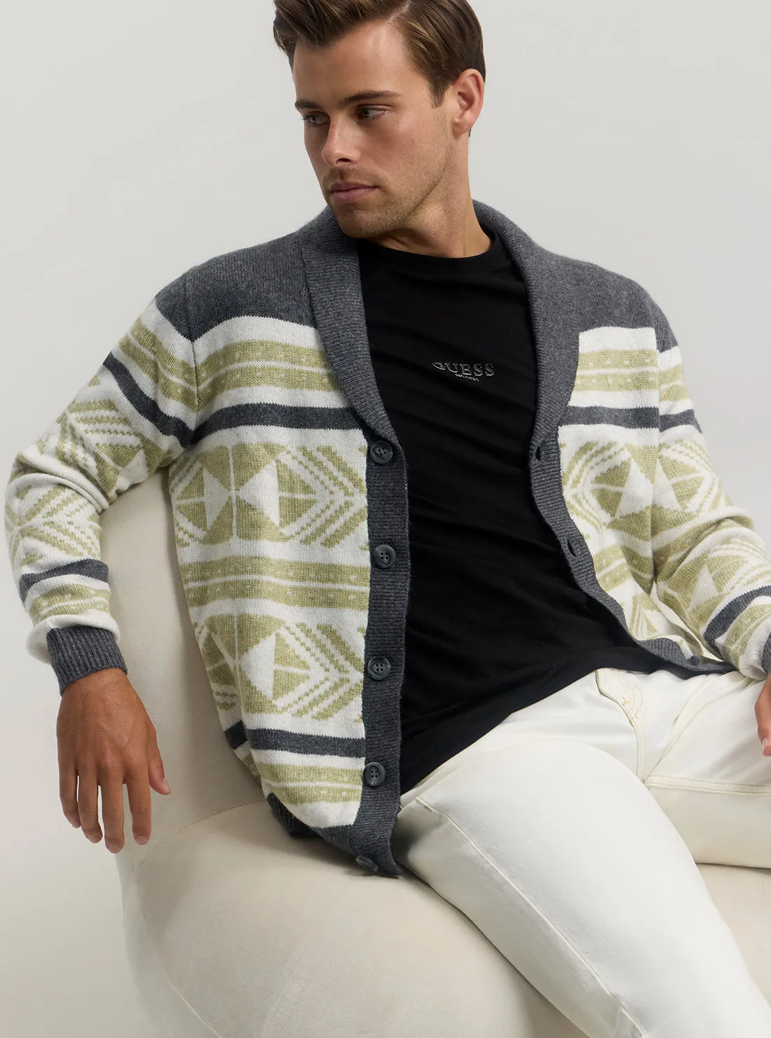 Grey Efrem Knit Cardigan
