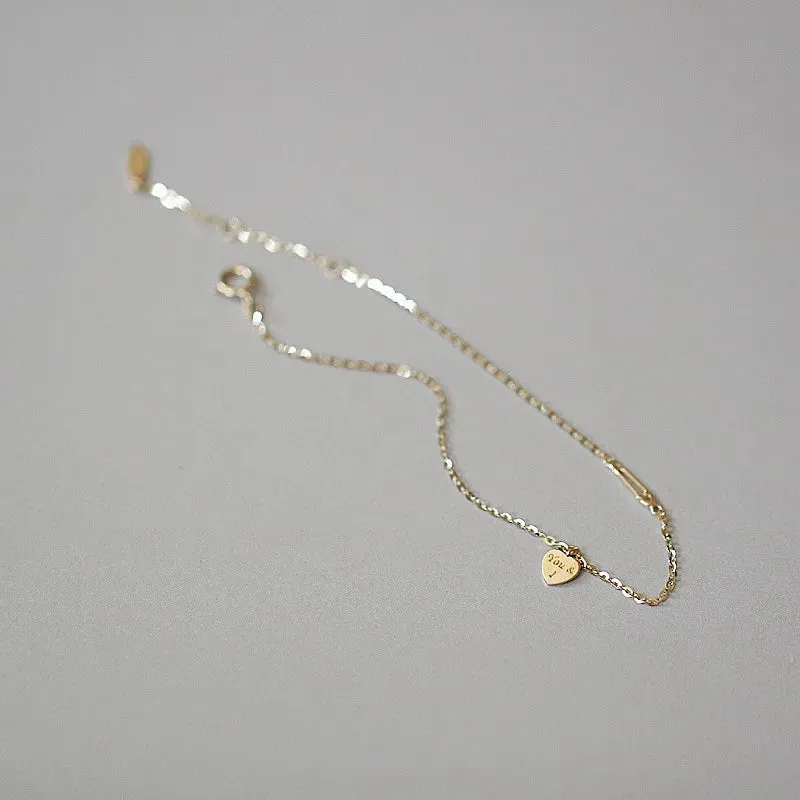 Heart Pendant You & I Gold Bracelet