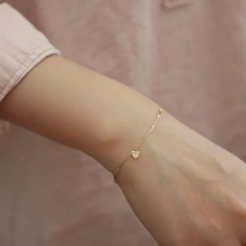 Heart Pendant You & I Gold Bracelet