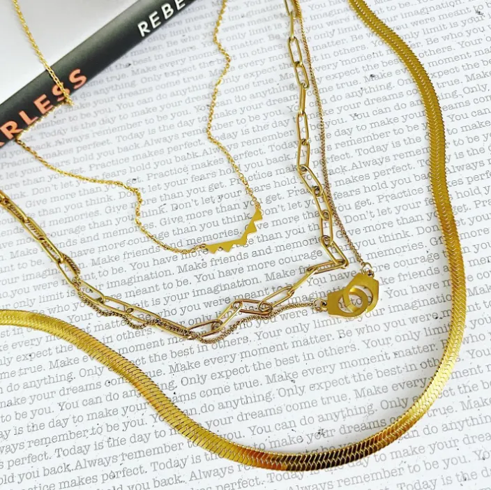 Herringbone Chain Layering Necklace