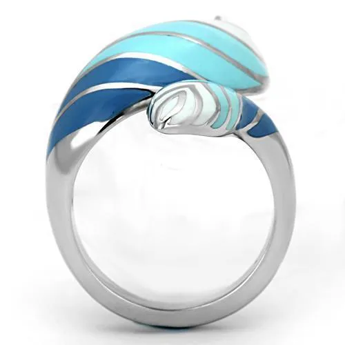 High polished (no plating) Stainless Steel Ring with Epoxy in Multi Color for Women Style TK838