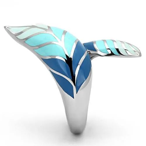 High polished (no plating) Stainless Steel Ring with Epoxy in Multi Color for Women Style TK838