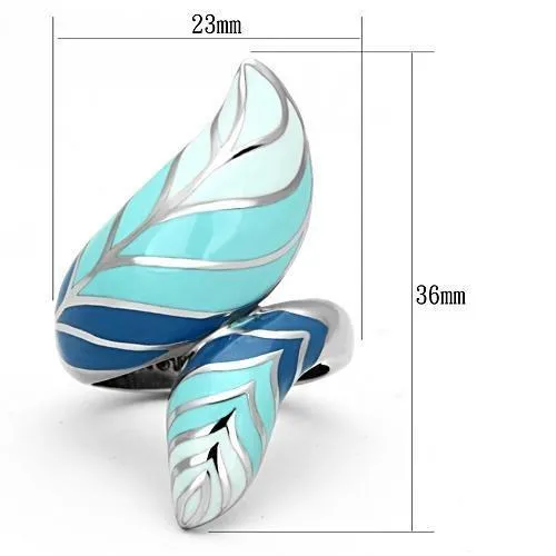 High polished (no plating) Stainless Steel Ring with Epoxy in Multi Color for Women Style TK838