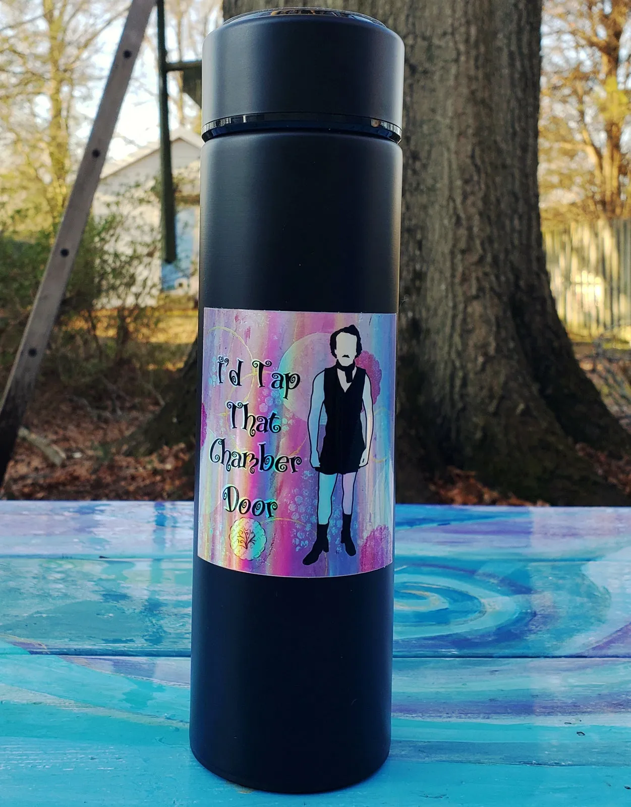 I'ed Tap That Chamber Door, Edgar Allan Ho Halo Vinyl Sticker
