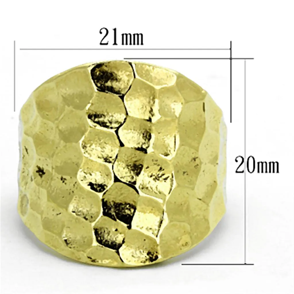 IP Gold(Ion Plating) Stainless Steel Ring with No Stone for Women Style TK1383