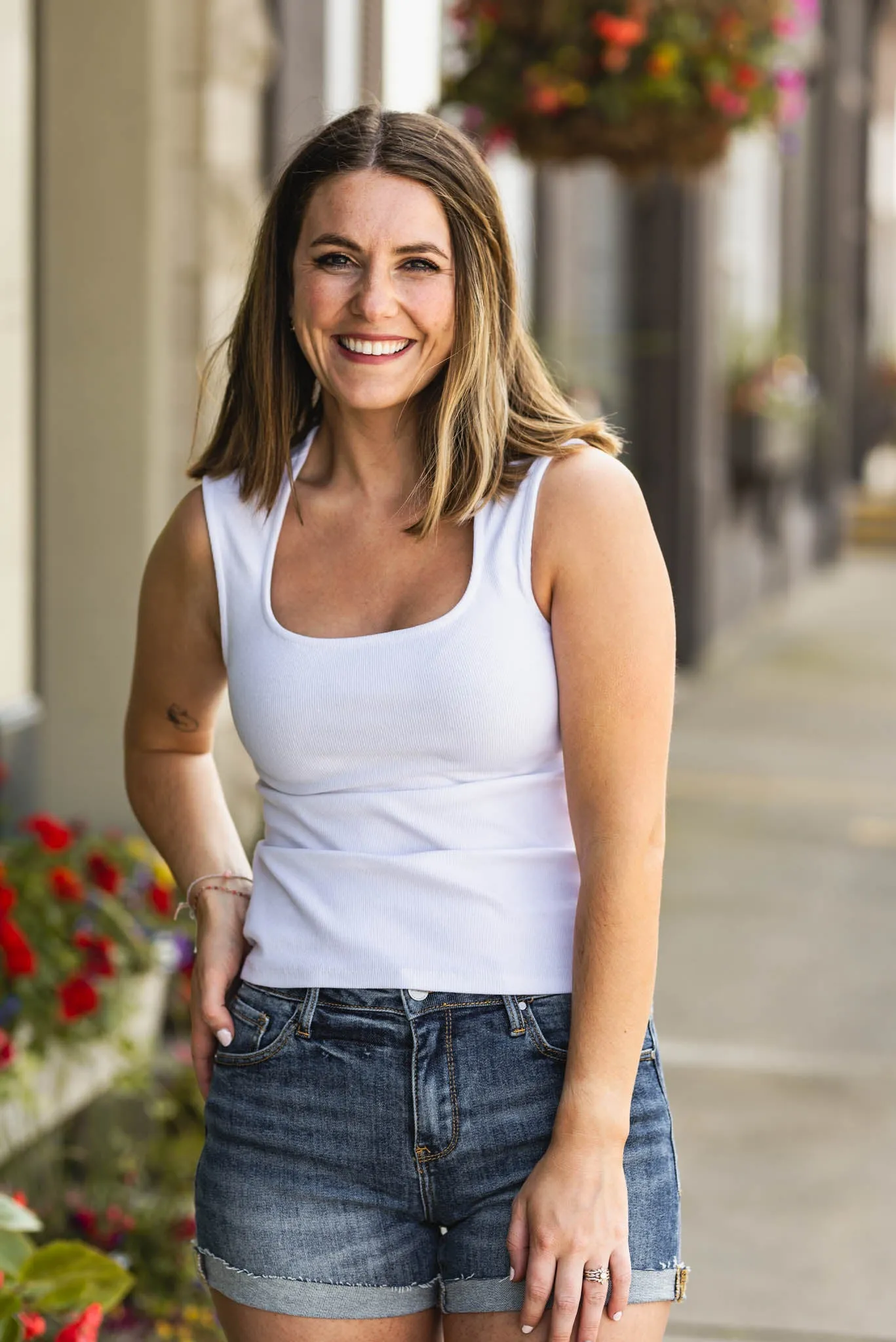Jenna Ribbed Square Neck Tank