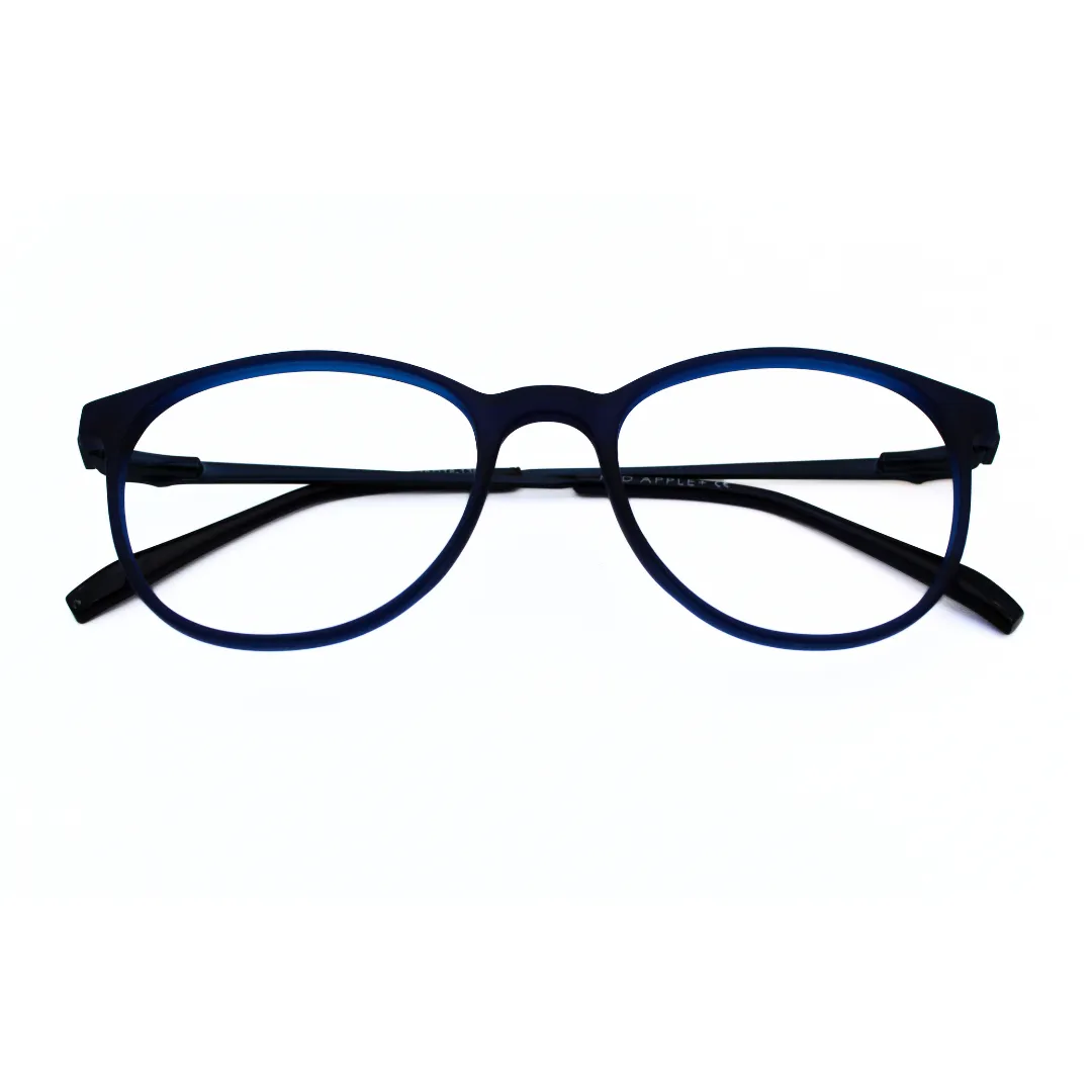 Jubleelens TR016-8 Matt Blue Silver Blue Eyeglasses For the Fashion-Conscious Individual
