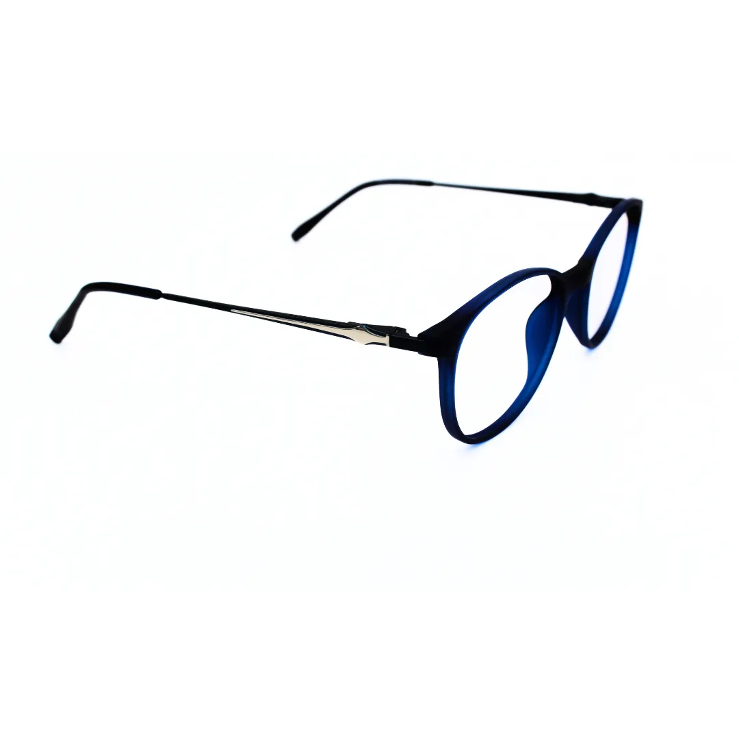 Jubleelens TR016-8 Matt Blue Silver Blue Eyeglasses For the Fashion-Conscious Individual