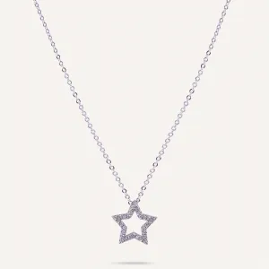 Keira Cubic Zirconia Star Pendant Necklace In Silver-Tone