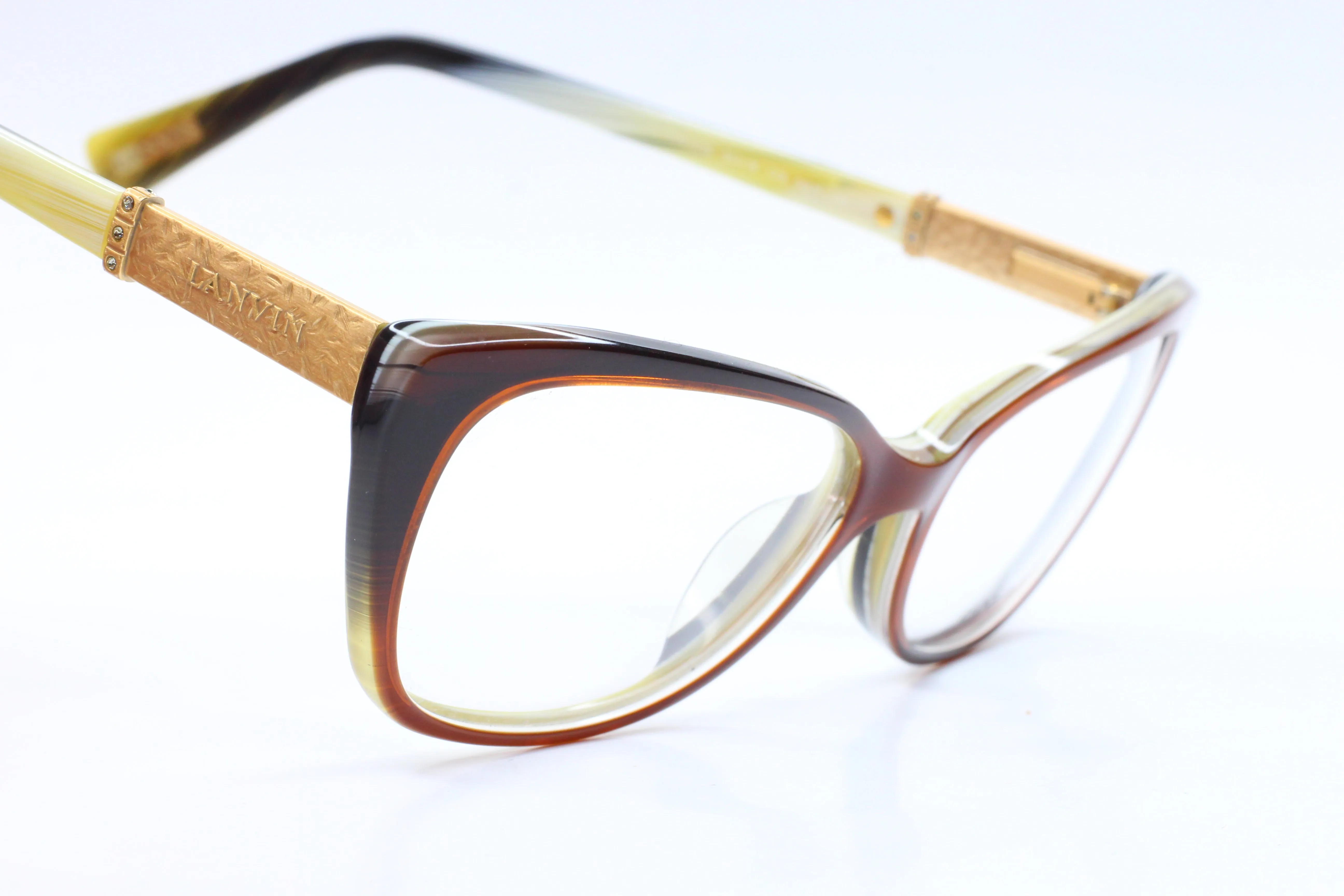 Lanvin Paris VLN523S 0ALH Light Brown Designer Italy Eyeglasses