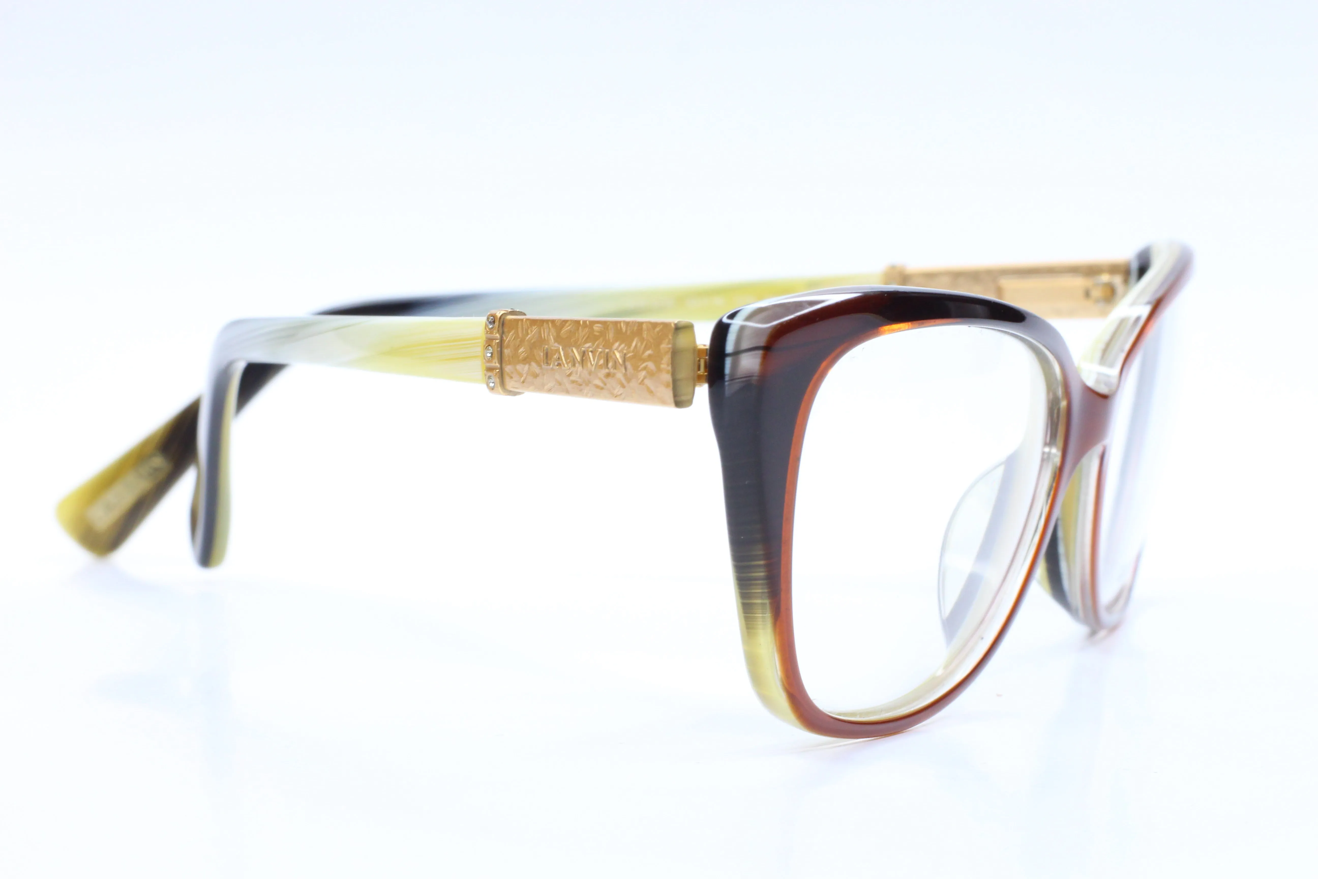 Lanvin Paris VLN523S 0ALH Light Brown Designer Italy Eyeglasses