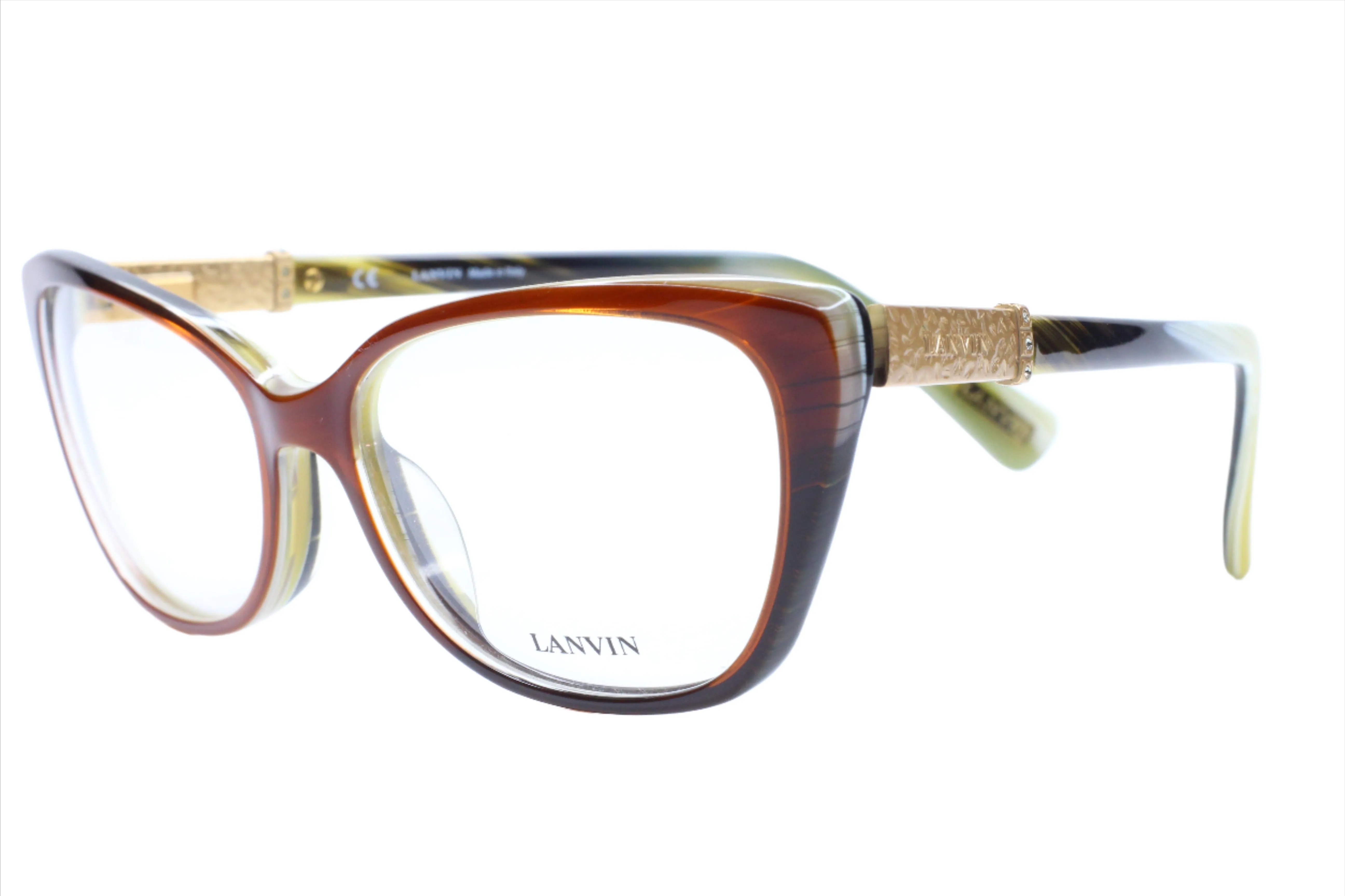 Lanvin Paris VLN523S 0ALH Light Brown Designer Italy Eyeglasses