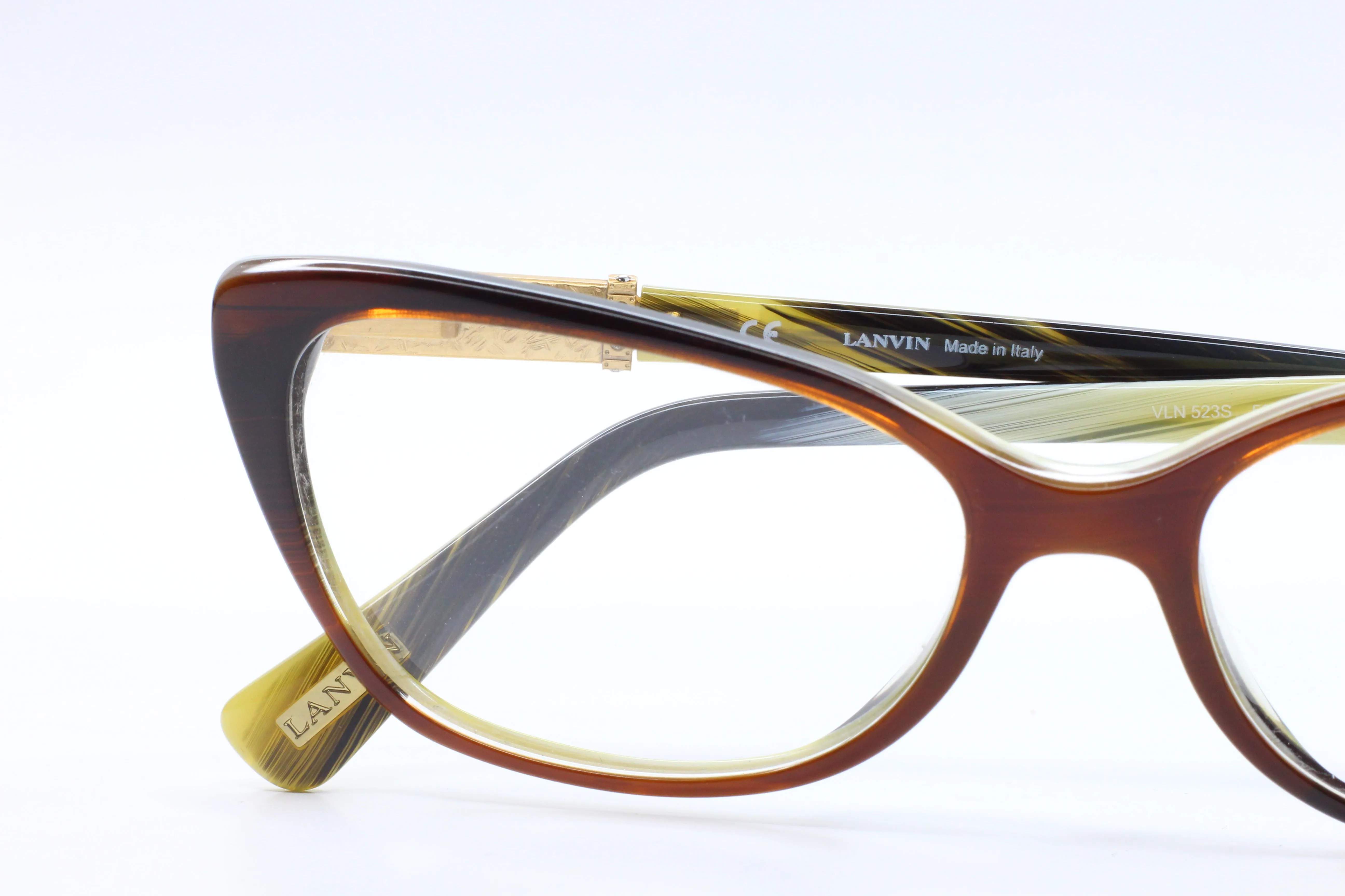 Lanvin Paris VLN523S 0ALH Light Brown Designer Italy Eyeglasses