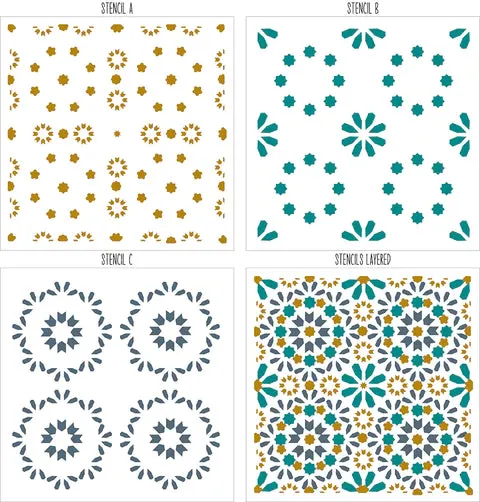 Layering Stencil - Mediterranean Tile