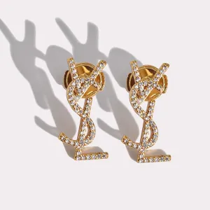 Letter Luxe Stud Earrings in 14k Gold Over Sterling Silver