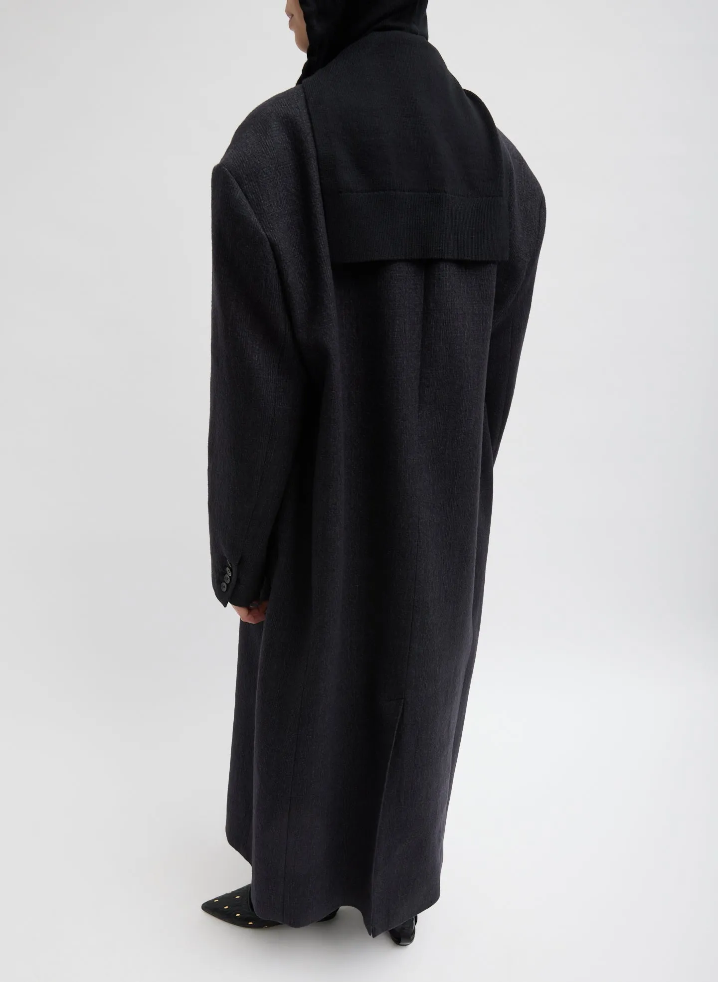 Light Weight Airy Extrafine Wool Hooded Scarf