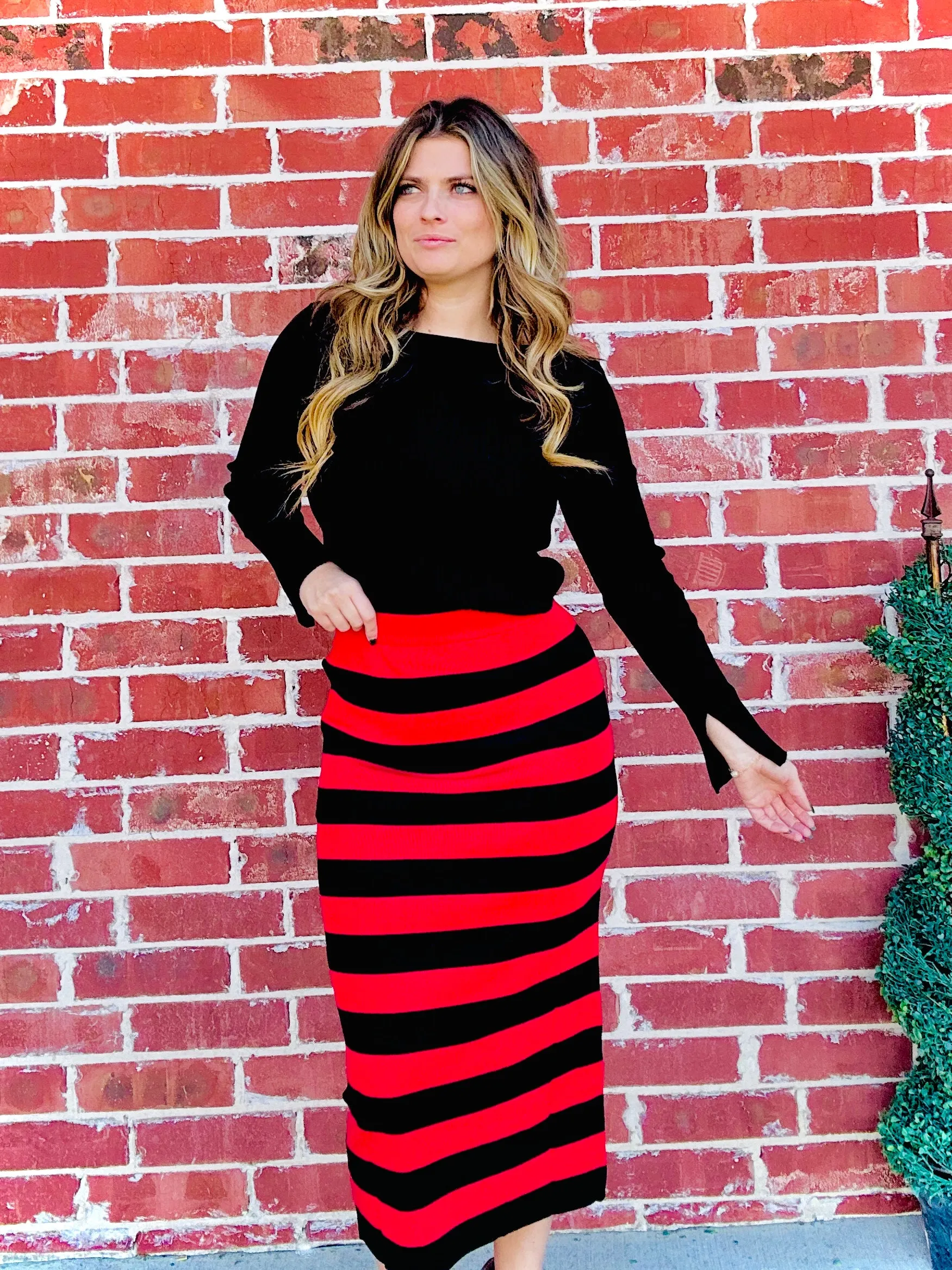 Little Miss Waldo Winter Midi Skirt - Midnight Rudolph