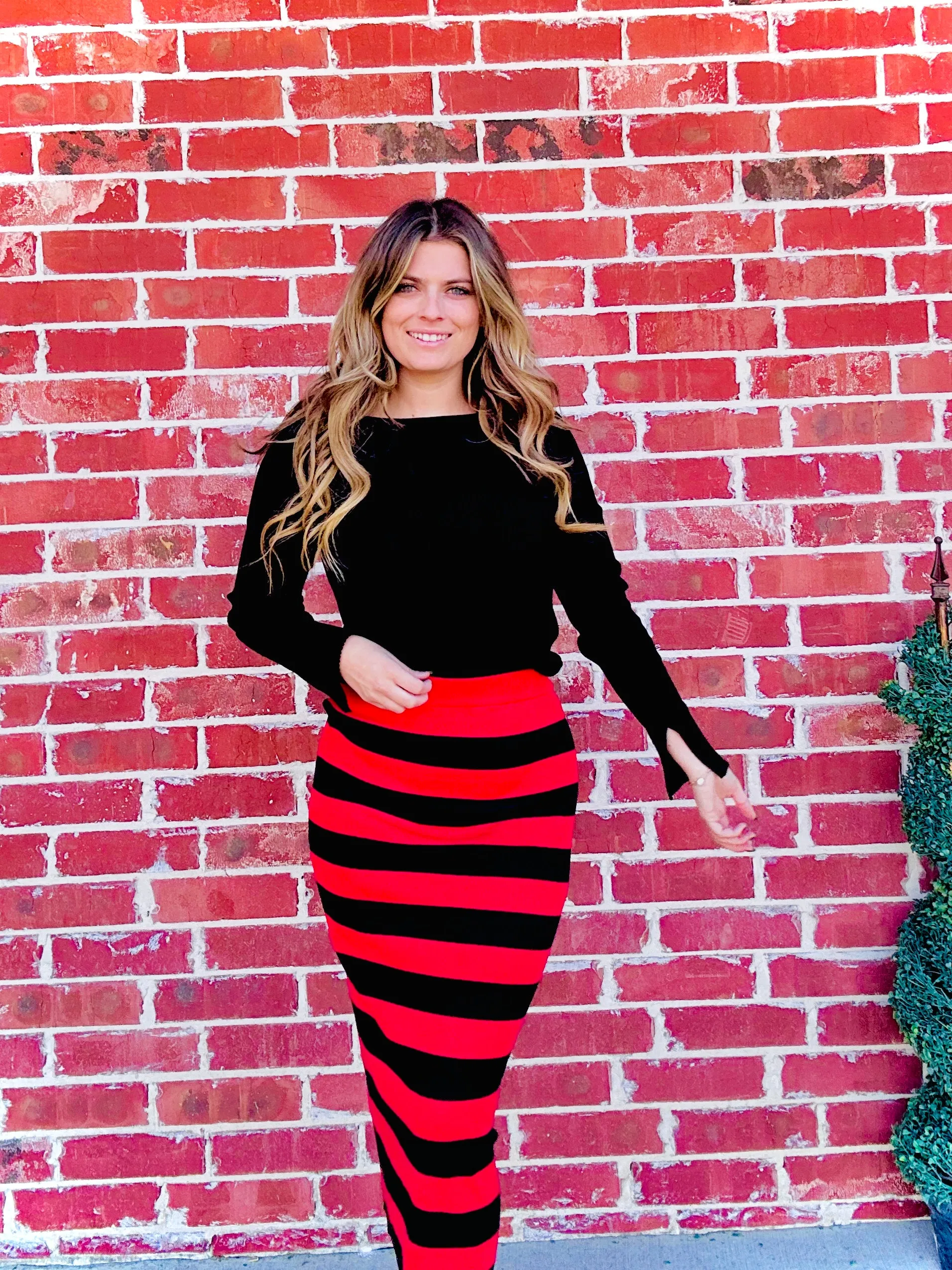 Little Miss Waldo Winter Midi Skirt - Midnight Rudolph