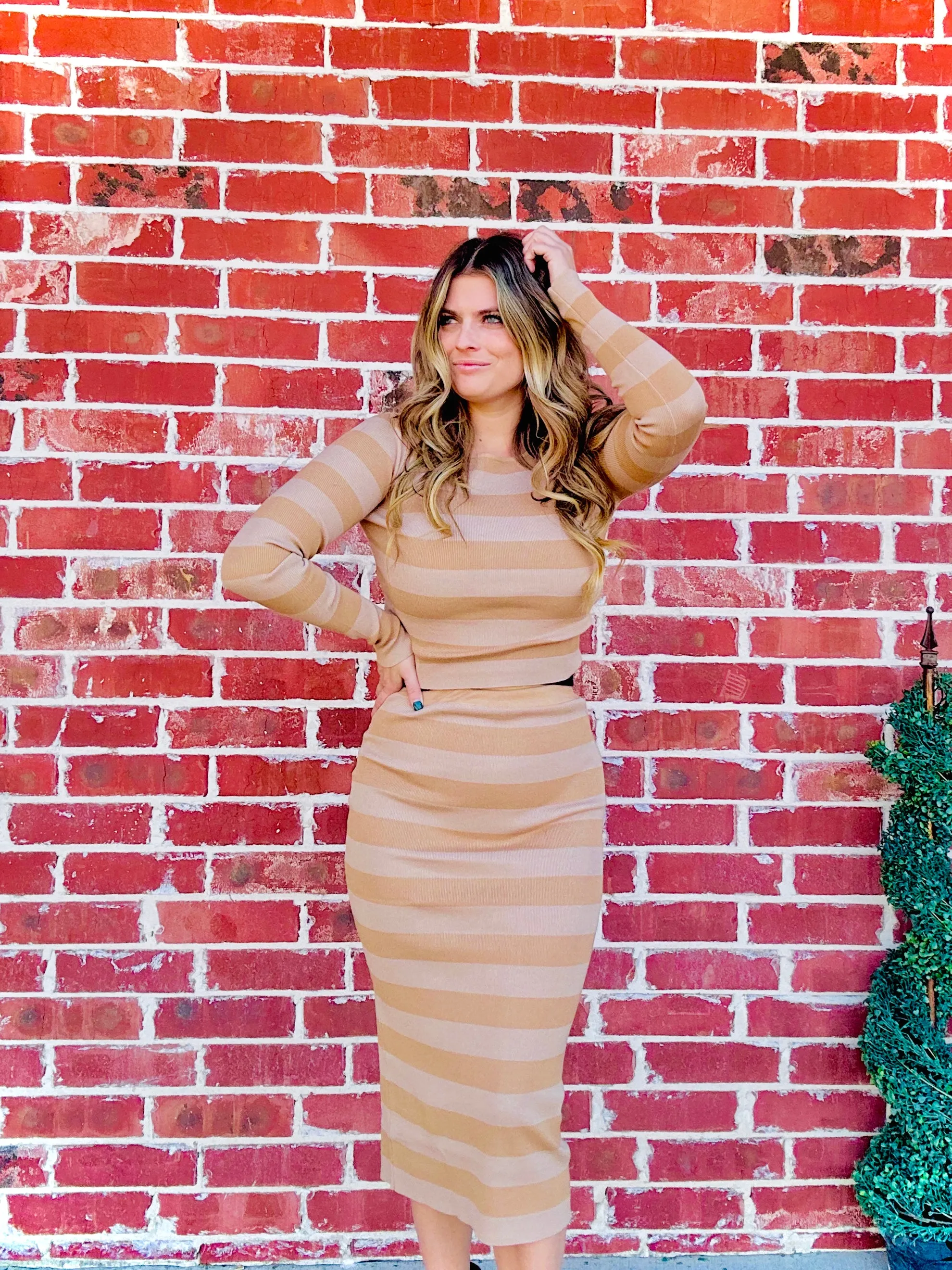 Little Miss Waldo Winter Midi Skirt (SET 1/2) - Tan