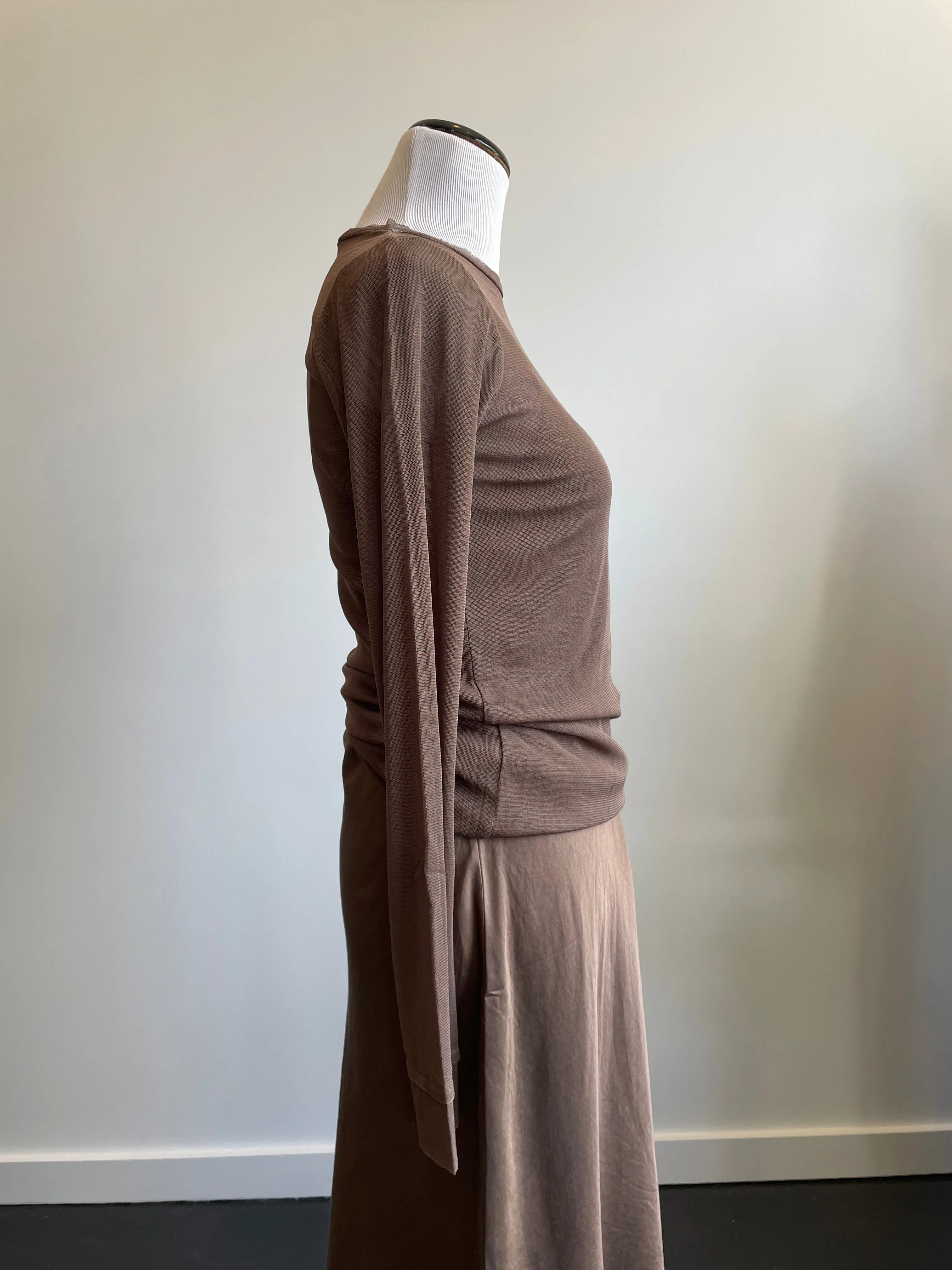 Long Sleeve Double Layer Tulle T Cork