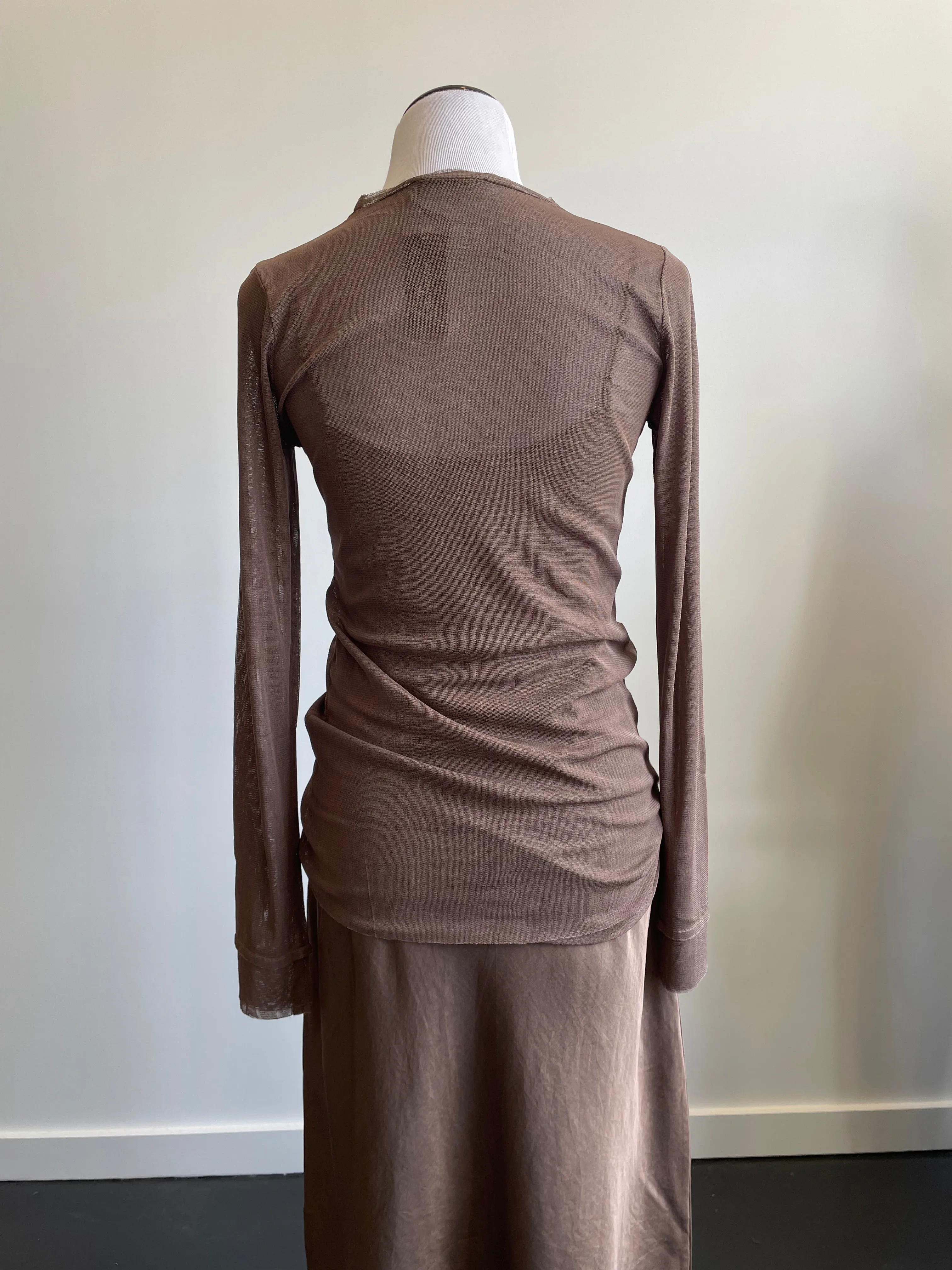 Long Sleeve Double Layer Tulle T Cork