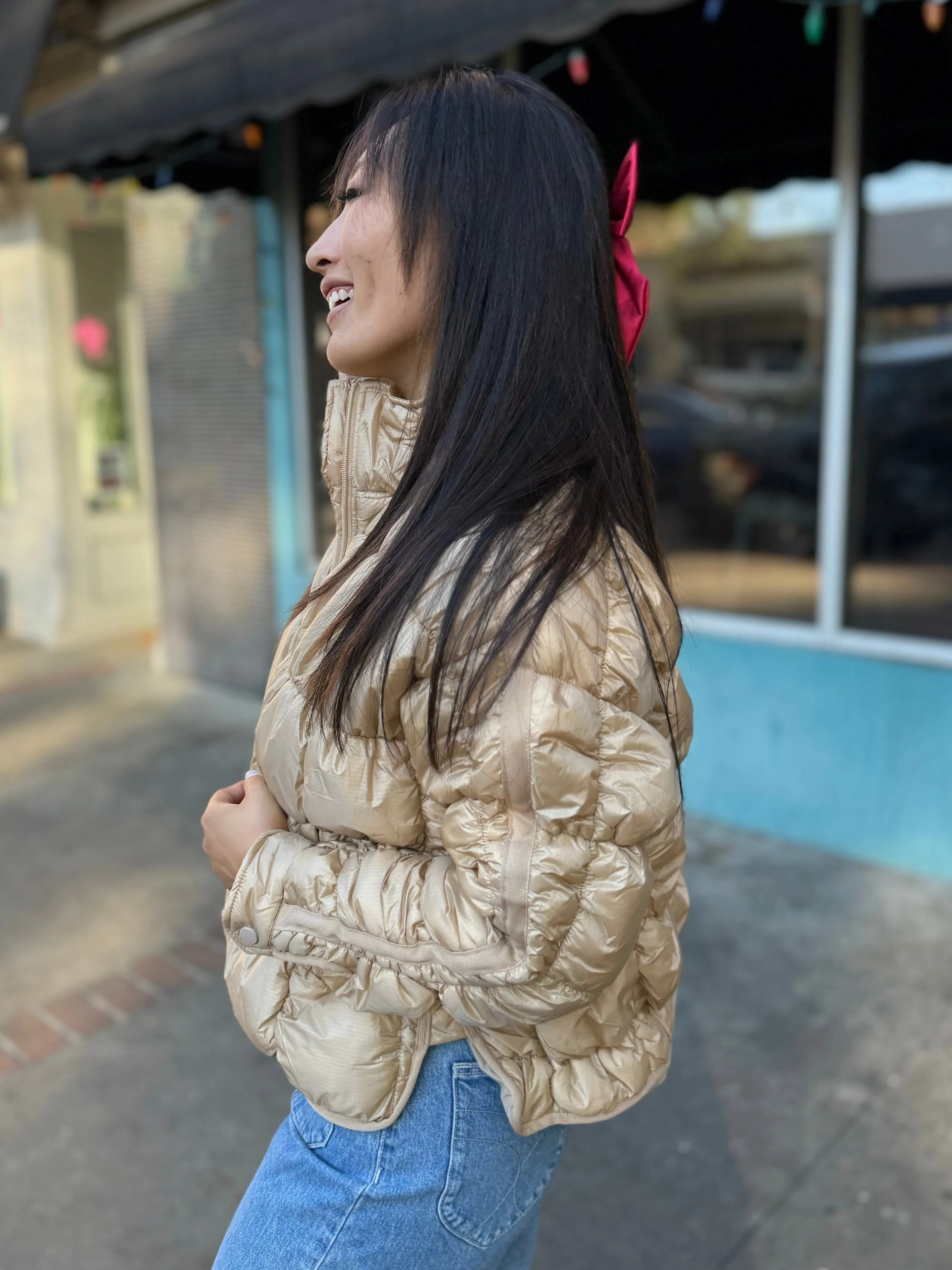 Luster Gold Puffer Jacket