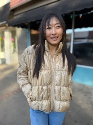 Luster Gold Puffer Jacket