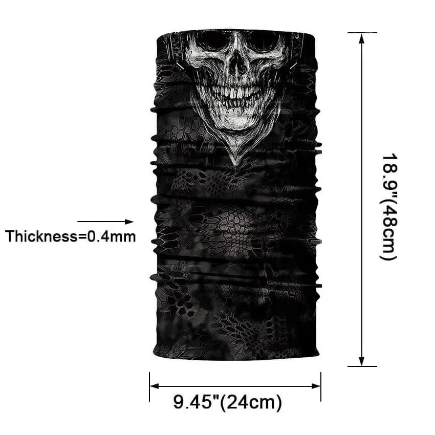 Magic Scarf-Balaclava for Neck / Ghost Skull Face Cover / Biker Bandanas Headwear #9