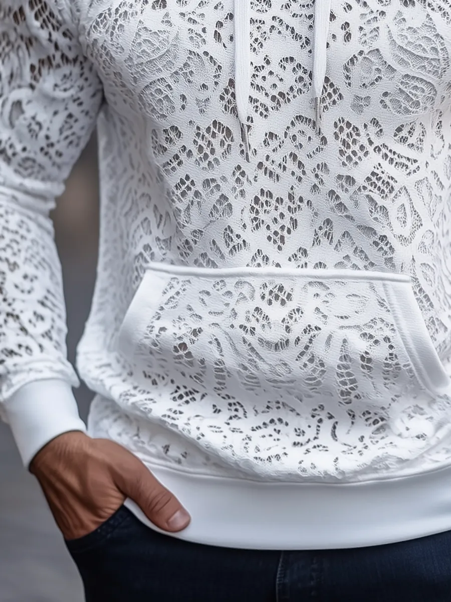 Men's Fashion Lace Hoodie